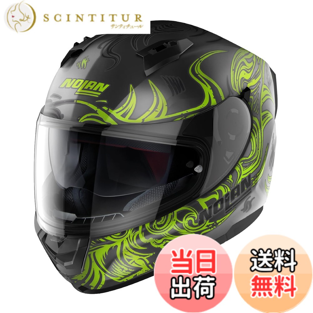 【貨物輸送無料】【国内置き目品】 NOLAN (ノーラン) 自動二輪車用 安全帽 盛りだくさん人間の顔 N60-6 色：MUSE(黄色/71)、大きさ：L