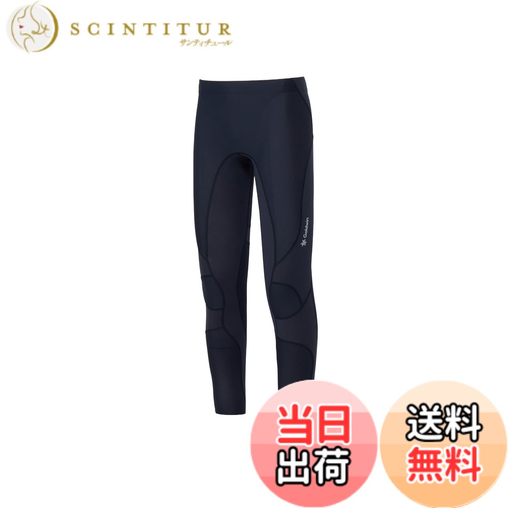 【貨物輸送無料】[Goldwin] 駈けっくら 山登り トレイル 受け支えるタイツ ロングタイツ 伸ばすこと 通気性 メンズ 色：黒いこと、大いさ：S