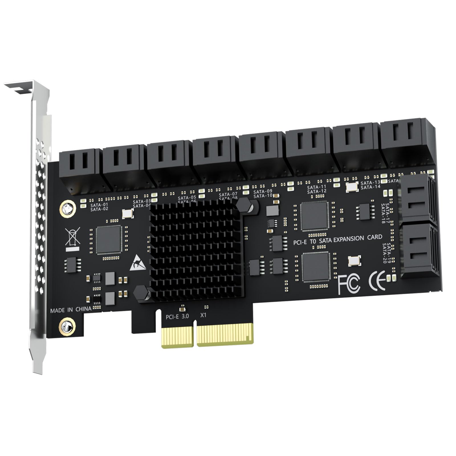 【送料無料】GLOTRENDS PCIe SATA 増設ボード 色：PCIE 3.0 X2。、サイズ：20-Port, X2｜サンティチュール