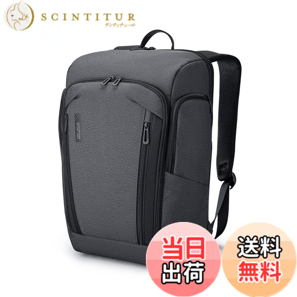 【貨物輸送無料】[Kingsons] 背嚢 商行為背嚢 メンズ 雨合羽 15.6in パソコン背嚢雨合羽 チャック 軽さ リックサックメンズ 大静電容量 A4納める可 通い うしろ側容器に並べる 薄型 高校生 通学 出張 旅する 色：KS3337W-黒いこと、大きさ：15.6in