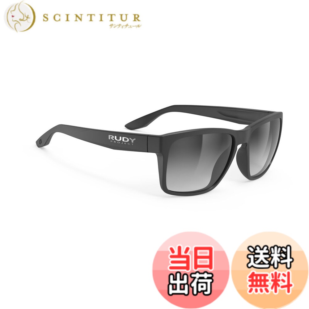 【貨物輸送無料】[RUDYPROJECT] 黒眼鏡 Spinhawk Edge スピンホークエッジ 色：ブラックマットフレーム スモークブラックデグレンズ SP905106-0000、大いさ：水晶体幅：60粍