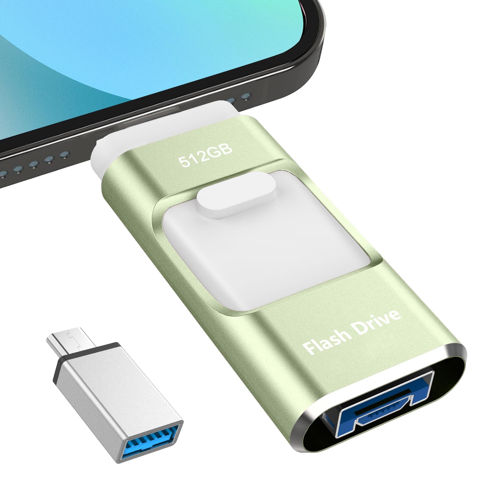 【貨物輸送無料】【専用適用業務不必要 2026年秋初売り】4インチ1 USB記憶装置活動写真 資料うつり変わり 色：ライトグリーン、大いさ：適用業務不必要512GB