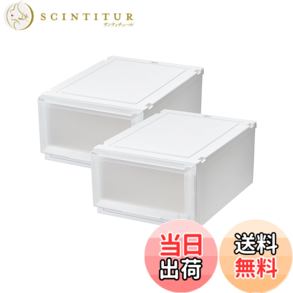 【送料無料】天馬 収納ケース フィッツケース ５３&minus;３９M （箱仕様２個組） 色：ホワイトクリア、サイズ：04_ハイグレード(奥行55cm)｜サンティチュール