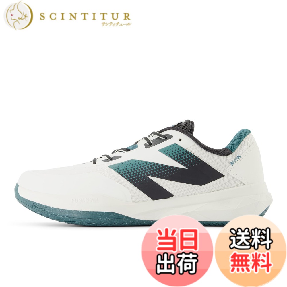【送料無料】new balance(ニューバランス) メンズ 796 v4 MCH796 オールコート ハードコート 部活テニスシューズ 色：N4(SEA SALT/GREEN)、サイズ：27.5 cm 2E｜サンティチュール
