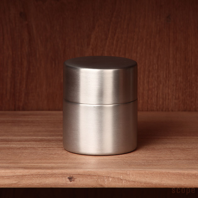 茶道具　茶筒 　錫 amanai_azumaya_chazutsu_M_2048