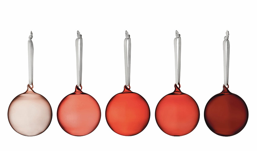 イッタラ / オーナメントボール 5個セット レッド [iittala Ornament
