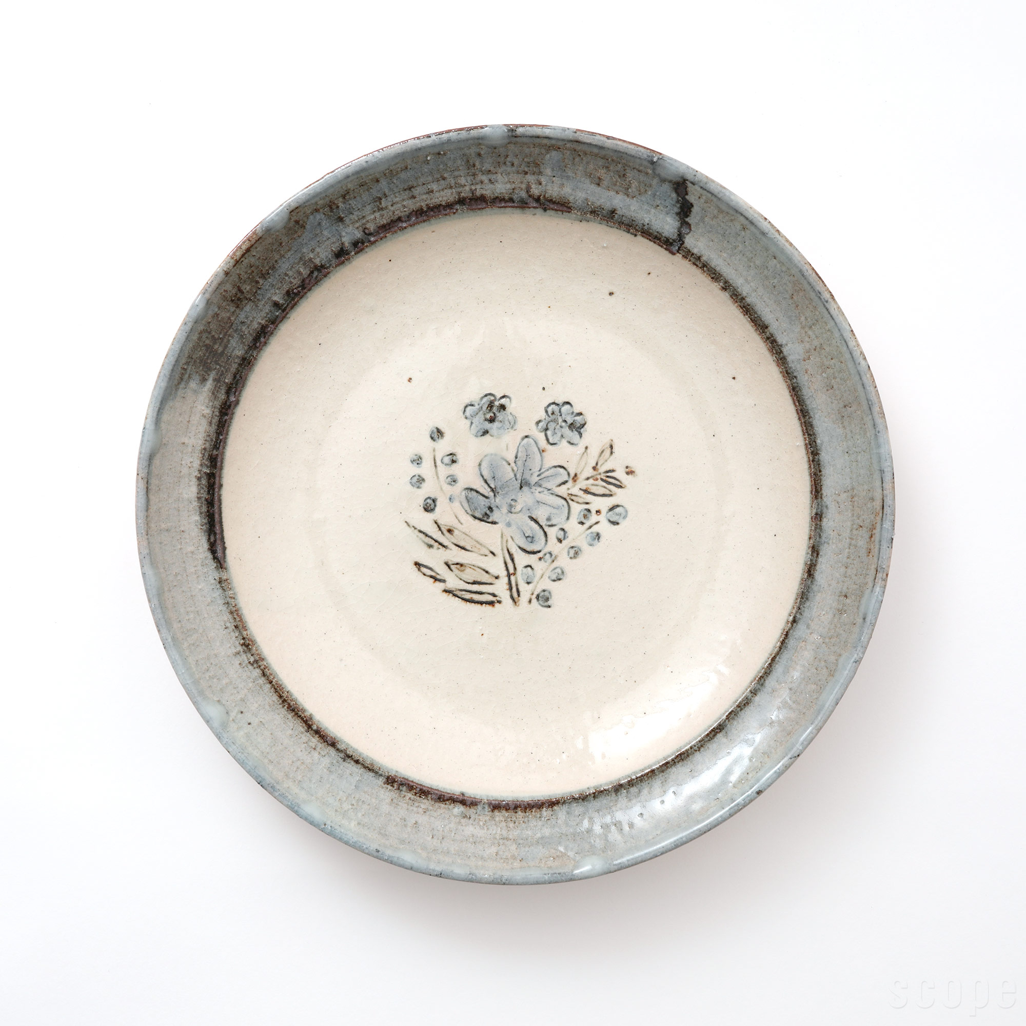【15,000円購入につき東屋ノベルティ対象商品】 【0415】東屋 / 伊賀石本 花絵皿 七寸半 野の束