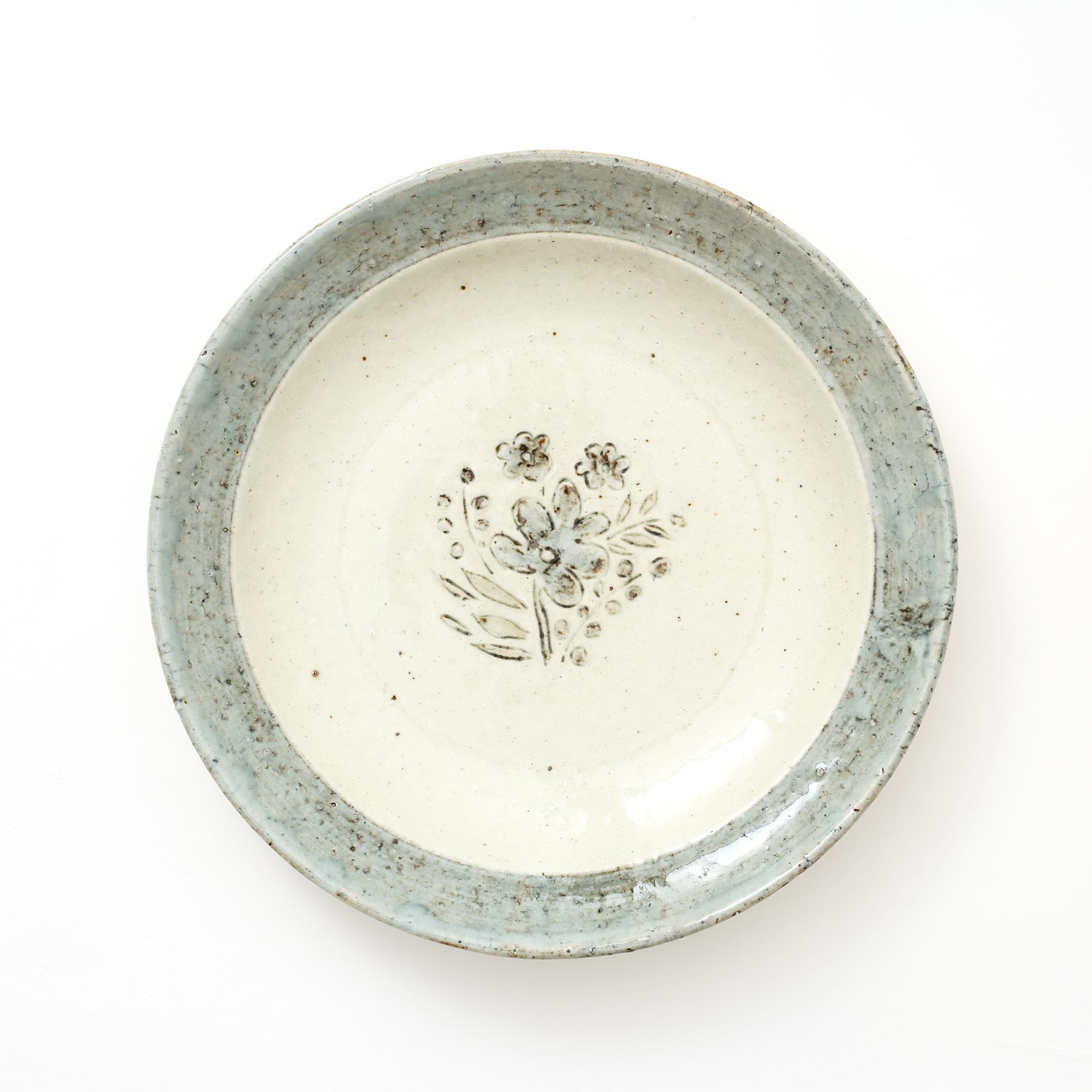 【15,000円購入につき東屋ノベルティ対象商品】 【0489】東屋 / 伊賀石本 花絵皿 七寸半 野の束
