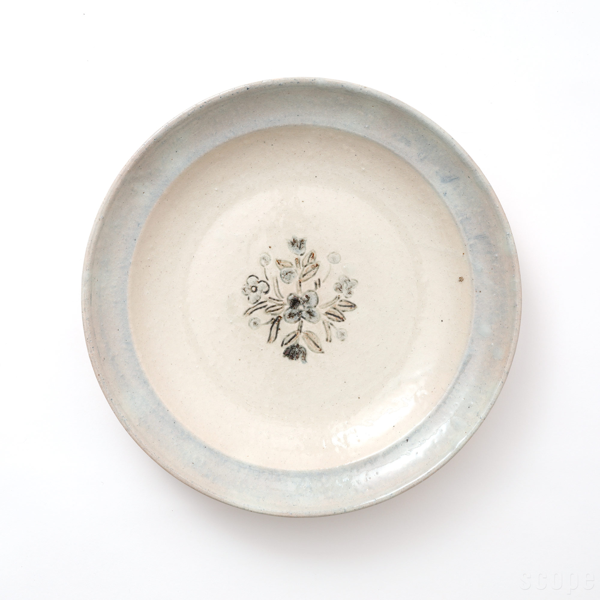【15,000円購入につき東屋ノベルティ対象商品】 【0346】東屋 / 伊賀石本 花絵皿 七寸半 菜の束