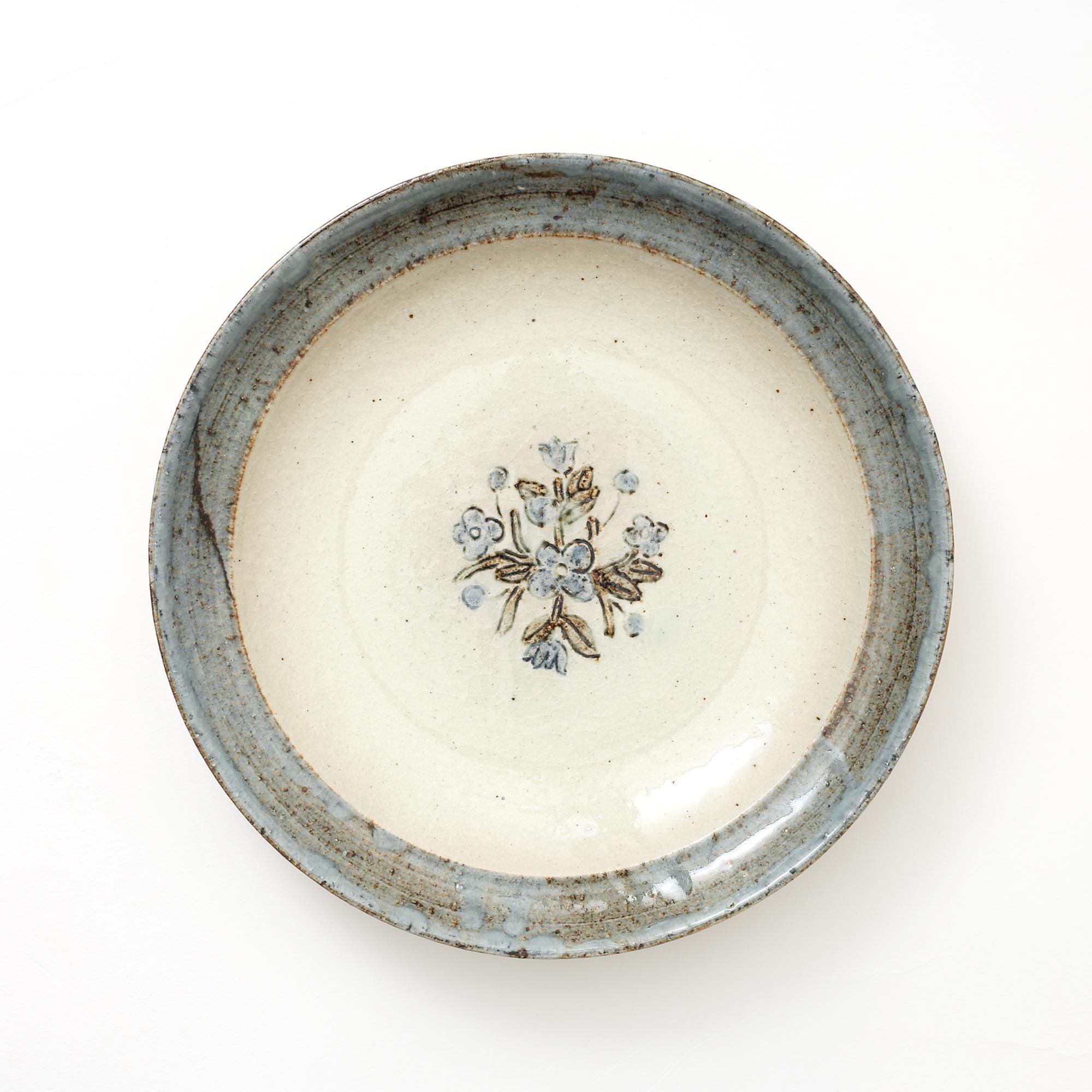 【15,000円購入につき東屋ノベルティ対象商品】 【0427】東屋 / 伊賀石本 花絵皿 七寸半 菜の束
