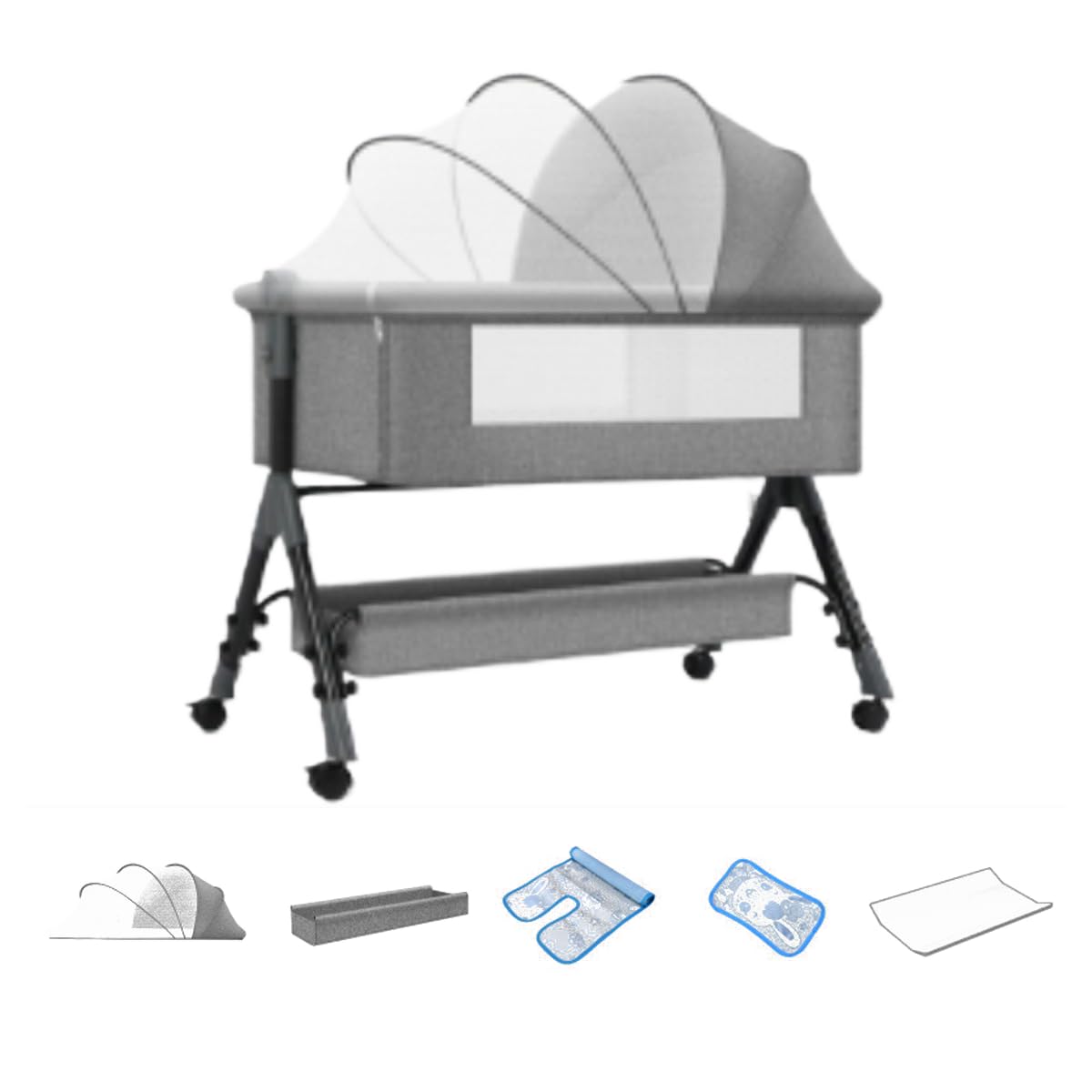 楽天市場】JZOOOZ ベビーベッド 添い寝 おむつ台付きベビーベッド 乳児