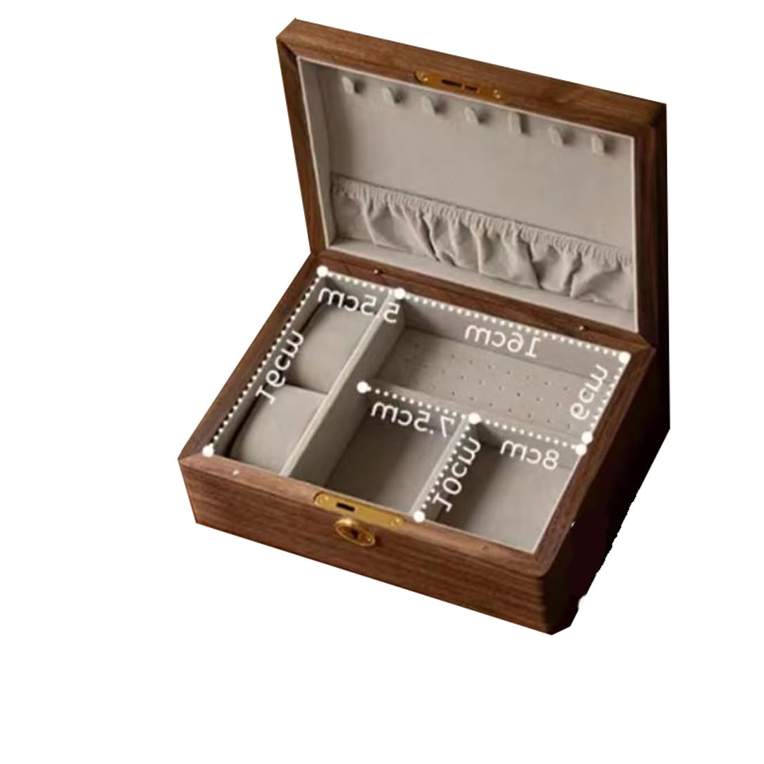 宝飾品ボックス席 かっこ良い 宝飾品入れもの 愛くるしげ ブラックウォールナット 付属物 指環 イヤリング 頸飾り 小入れもの 納める 亭主もち用 レディース お姉さん 差し上げ物 差し上げ物 生まれ落ちる日 日用品雑貨・文房具・手芸-その他