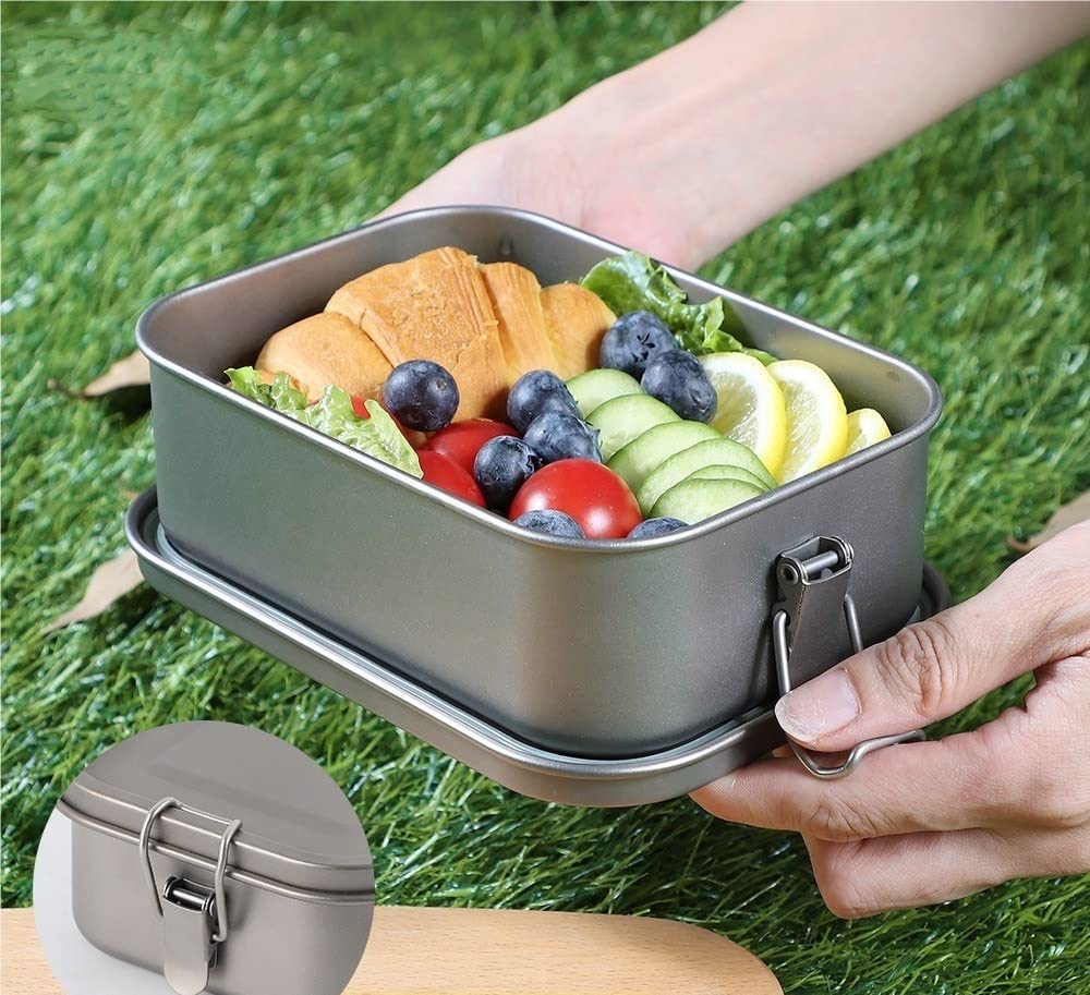 アウトドア純チタン単層弁当箱キャンプポータブル弁当箱 (Size : 2 800ml)
