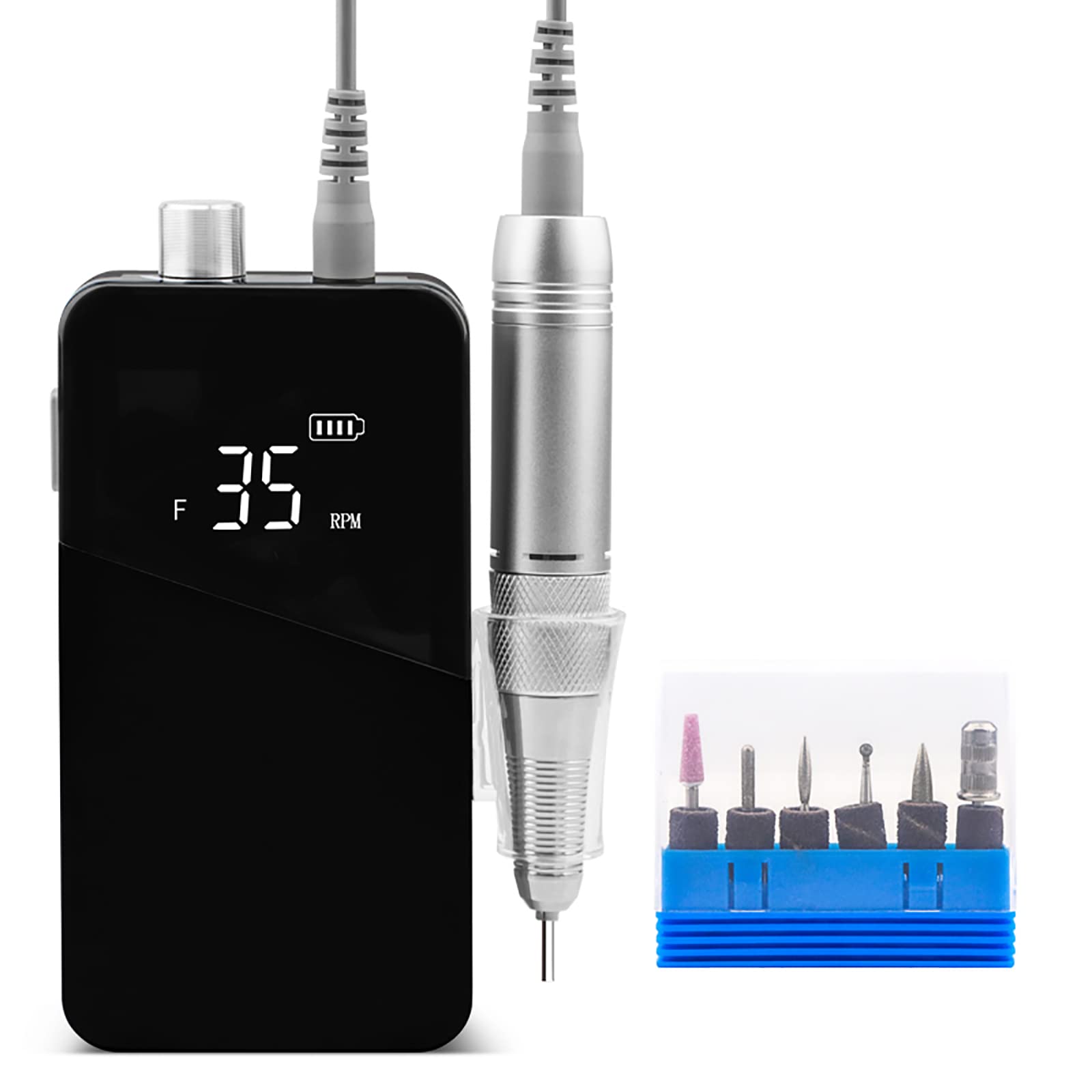 プロマニキュアペディキュアキット35000RPM用ポータブル電動ネイルドリルマシンセットアクリル/ジェルネイルを除去するためのネイルファイルポリッシャー