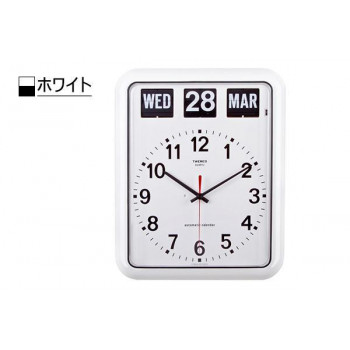TWEMCO(トゥエンコ) 掛け時計 パタパタカレンダー時計 BQ-12A　ホワイト　シンプルでおしゃれなパタパタカレンダー時計｜スクラッチ