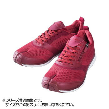 Tabiシューズ(足袋シューズ)　Lafeet ラフィート　VO7　ワインレッド【22.5cm】　スポーティなデザインの足袋シューズ