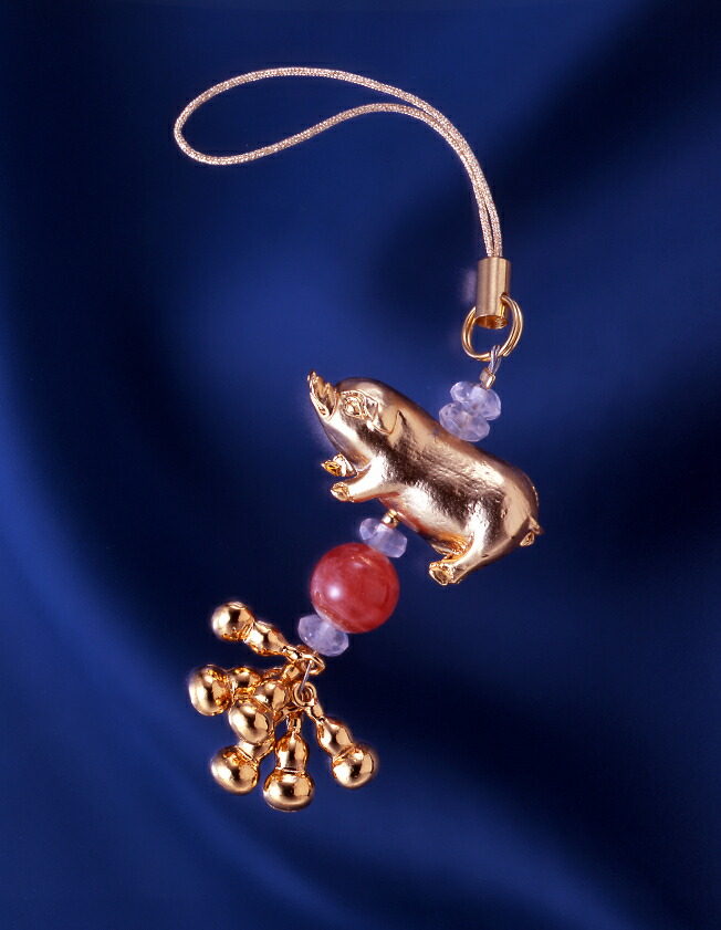 幸せ豚 六瓢箪ストラップ インカローズ 白水晶 メンズ レディース 効果 ハンドメイド 浄化 種類 意味 アクセサリー 豚 瓢箪 ひょうたん クリスタル ロードクロサイト 決算特価商品