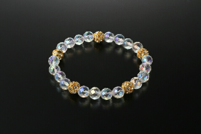 楽天市場】高品質 水晶 ブレスレット 天然石 パワーストーン オーロラ