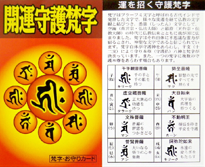 梵字の選び方 梵字の色々な分類 50音別 神仏別の梵字とご利益一覧
