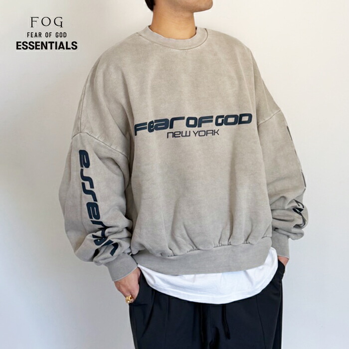 エフオージー エッセンシャルズ ヘビーフリース クロップド トレーナー FOG ESSENTIALS FEAR OF GOD CROPPED RELAXED SWEATSHIRT 調教師 綿織物 メンズ SMOKE GREY【5F】