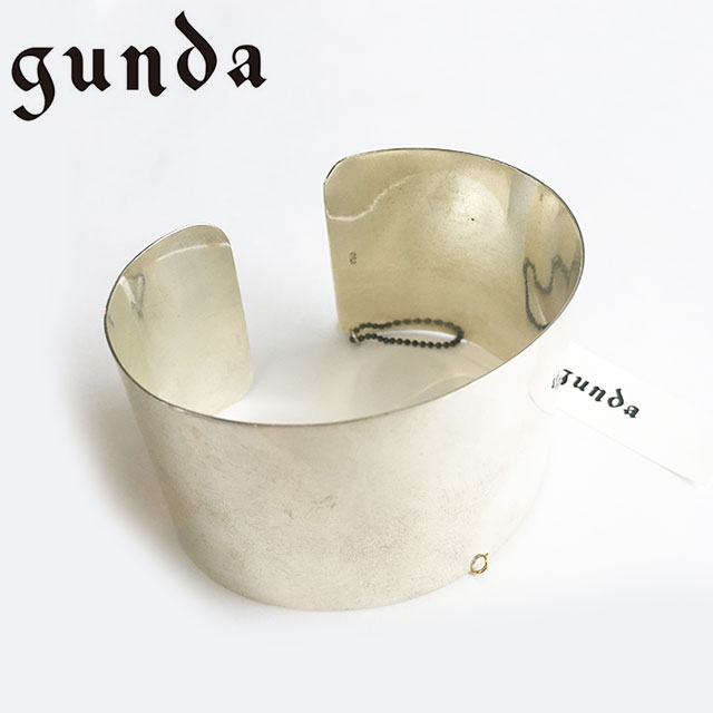 【SALE/60%OFF】gunda バングル【エスカーブ別注】ガンダ CUFF BANGLE/鏡面しろがね色 カフバングル 腕輪 メンズ レディース 男女兼用 SILVER しろがね色