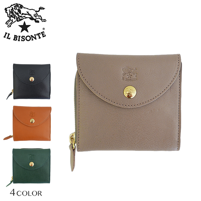 楽天市場】イルビゾンテ 二つ折り財布 IL BISONTE がま口財布 レザー