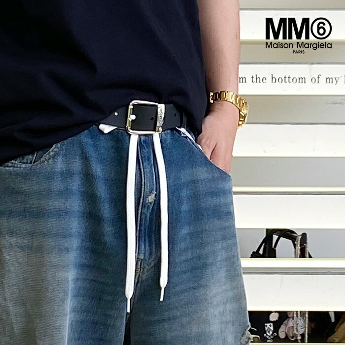 MM6 メゾンマルジェラ ロゴプレート付細ベルト MM6 Maison Margiela(エムエムシックス)のレディース ベルト