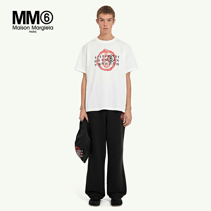【SALE/40%OFF】エムエム6 メゾンマルジェラ Tシャツ MM6 Maison Margiela YEAR OF THE SNAKE Tシャツ クルーネック ショートスリーブ 半袖 コットン メンズ WHITE ホワイト【マルタンマルジェラジャパン正規取扱店】【5S】