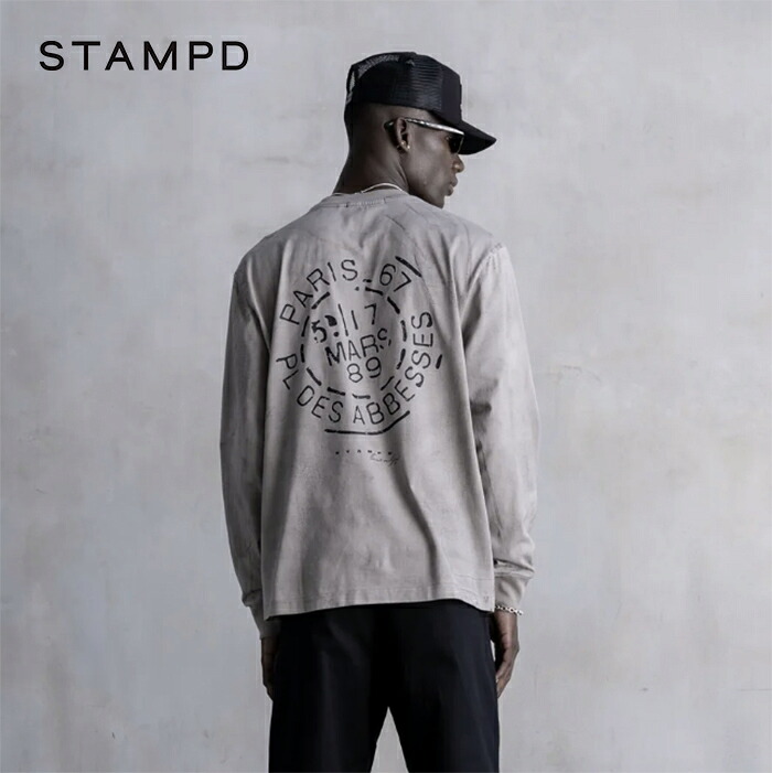 【SALE/30%OFF】スタンプド ヴァン・ゴッホ LS リラックスTシャツ STAMPD ロングスリーブTシャツ クルーネック プリント 長袖 コットン メンズ セメント【5F】｜S.CURVE STUDIO
