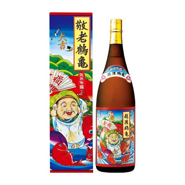越後鶴亀 招福神 純米吟醸 1.8L 1800ml × 6本 [ケース販売] [越後鶴亀 日本酒 清酒 新潟県]ギフト プレゼント 贈り物 お祝い 内祝い お返し 誕生日プレゼント 父の日 敬老の日