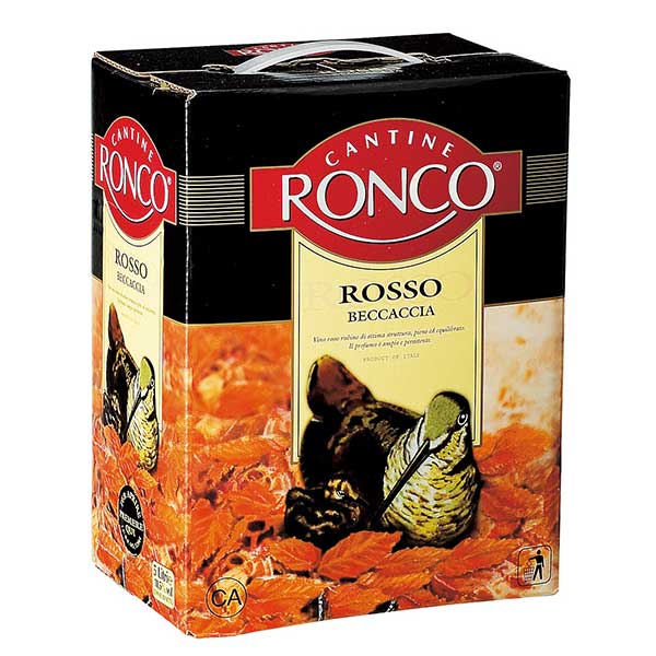 ロンコ ベッカッチャ ロッソ [BIB 箱ワイン] 5L 5000ml &times; 3本[ケース販売] 送料無料(本州のみ) [モンテ イタリア 赤ワイン 007450]ギフト プレゼント 贈り物 お祝い 内祝い お返し 誕生日プレゼント 父の日 敬老の日｜リカータイム　店