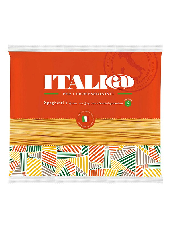 イタリアット スパゲッティ 1.4mm [袋] 3kg 3000g × 4袋[ケース販売][モンテ イタリア パスタ 33834]ギフト プレゼント 贈り物 お祝い 内祝い お返し 誕生日プレゼント 父の日 敬老の日
