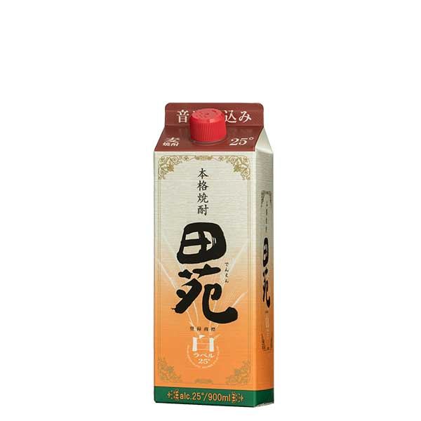 田苑 白ラベル 麦 25度 [紙パック] 900ml × 6本[ケース販売] 送料無料(本州のみ) [田苑酒造 麦焼酎 むぎ焼酎 乙類 日本 鹿児島県]ギフト プレゼント 贈り物 お祝い 内祝い お返し 誕生日プレゼント 父の日 敬老の日