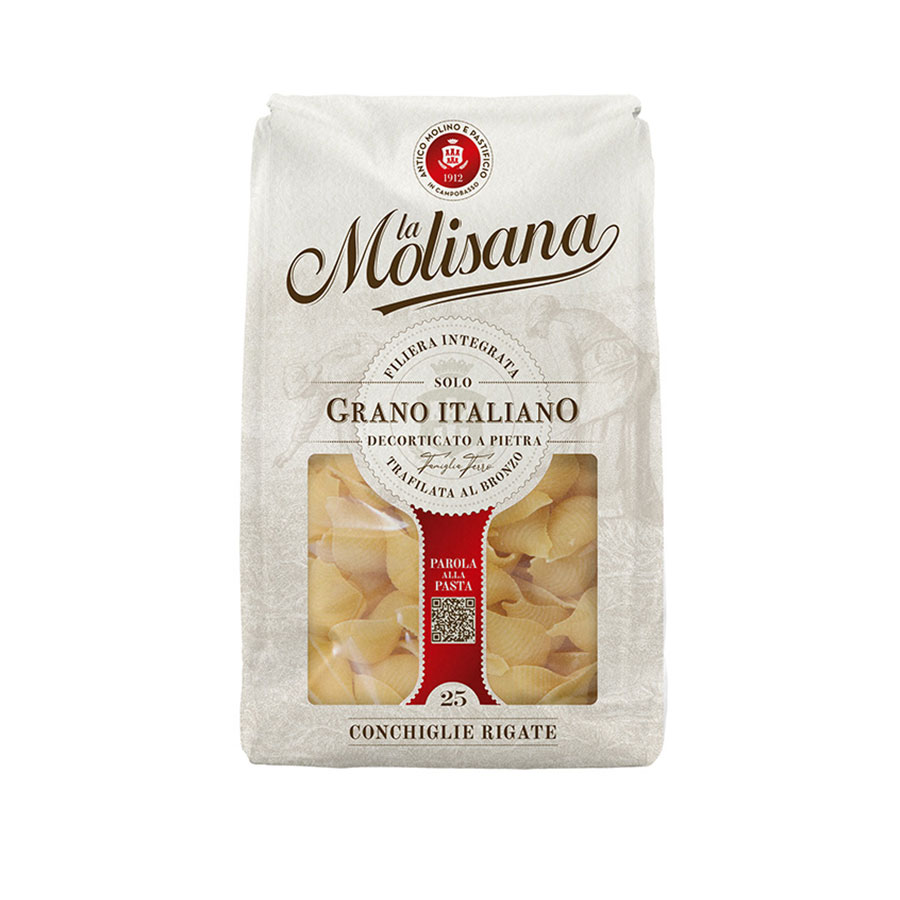 ラ モリサーナ コンキリエ リガーテ ブロンズ No.25 500g x 24個[ケース販売] 送料無料(本州のみ) [モンテ イタリア パスタ 35110]ギフト プレゼント 贈り物 お祝い 内祝い お返し 誕生日プレゼント 父の日 敬老の日