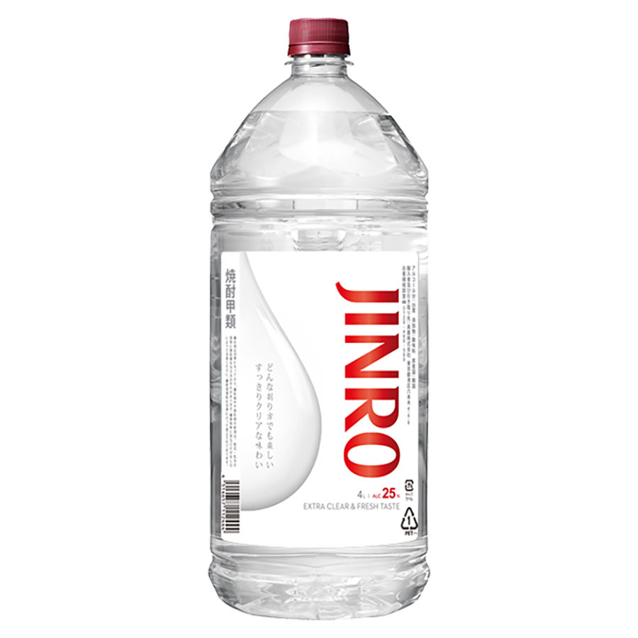 眞露 JINRO ジンロ 25度 [ペット] 4L 4000ml × 4本[ケース販売] 送料無料(本州のみ)[眞露 JINRO ジンロ 韓国 甲類焼酎]ギフト プレゼント 贈り物 お祝い 内祝い お返し 誕生日プレゼント 父の日 敬老の日