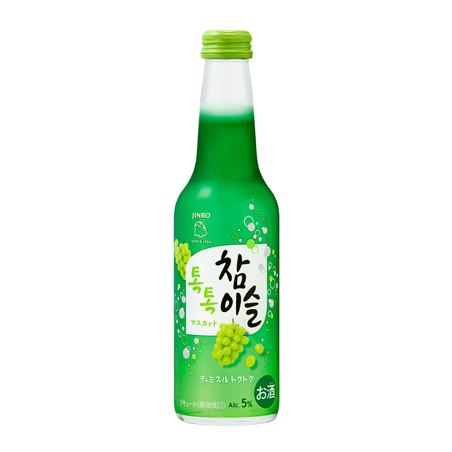 眞露 JINRO ジンロ チャミスル トクトク マスカット 5度 [瓶] 275ml × 24本[ケース販売] 送料無料(本州のみ)[眞露 JINRO ジンロ 日本 リキュール(発泡性)]ギフト プレゼント 贈り物 お祝い 内祝い お返し 誕生日プレゼント 父の日 敬老の日