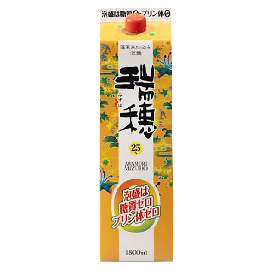 瑞穂 25度 [パック] 1.8L 1800ml × 6本[ケース販売][瑞穂酒造 泡盛 焼酎 日本 沖縄]ギフト プレゼント 贈り物 お祝い 内祝い お返し 誕生日プレゼント 父の日 敬老の日