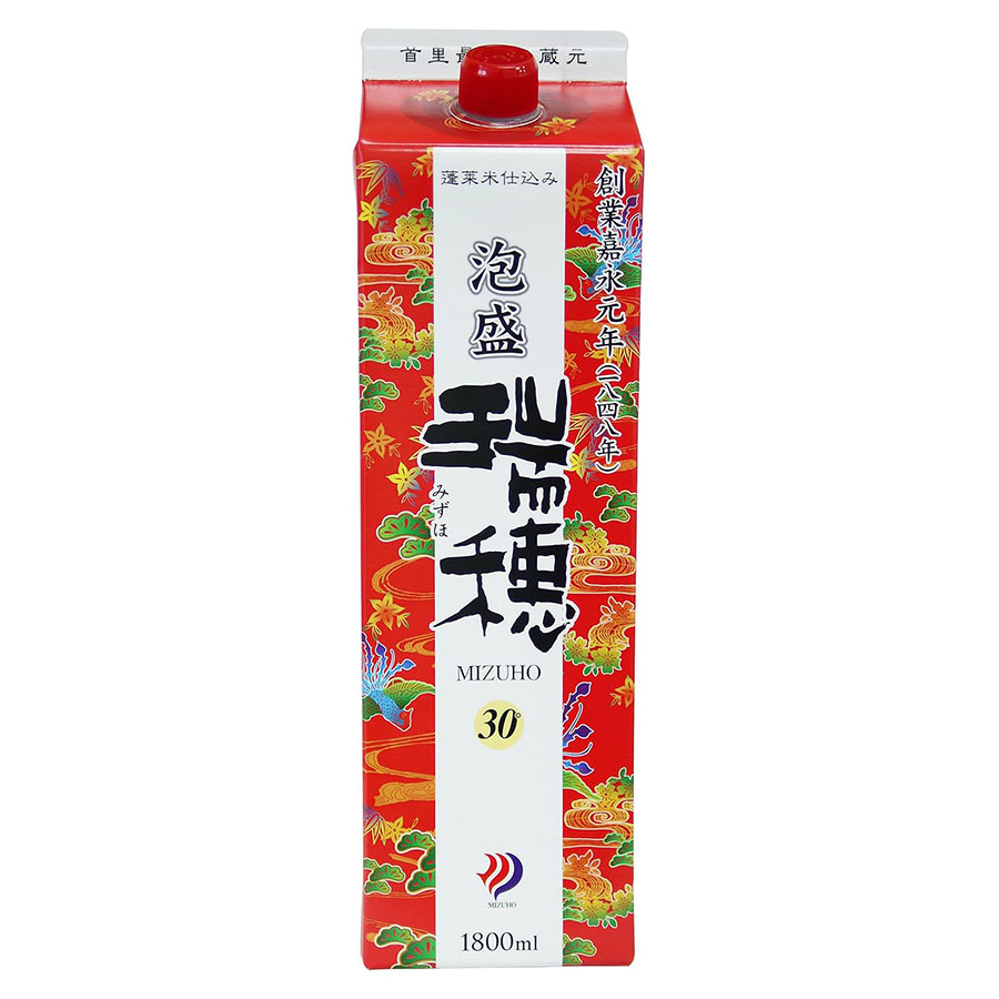 瑞穂 30度 [パック] 1.8L 1800ml &times; 6本[ケース販売][瑞穂酒造 泡盛 焼酎 日本 沖縄]ギフト プレゼント 贈り物 お祝い 内祝い お返し 誕生日プレゼント 父の日 敬老の日｜リカータイム　店
