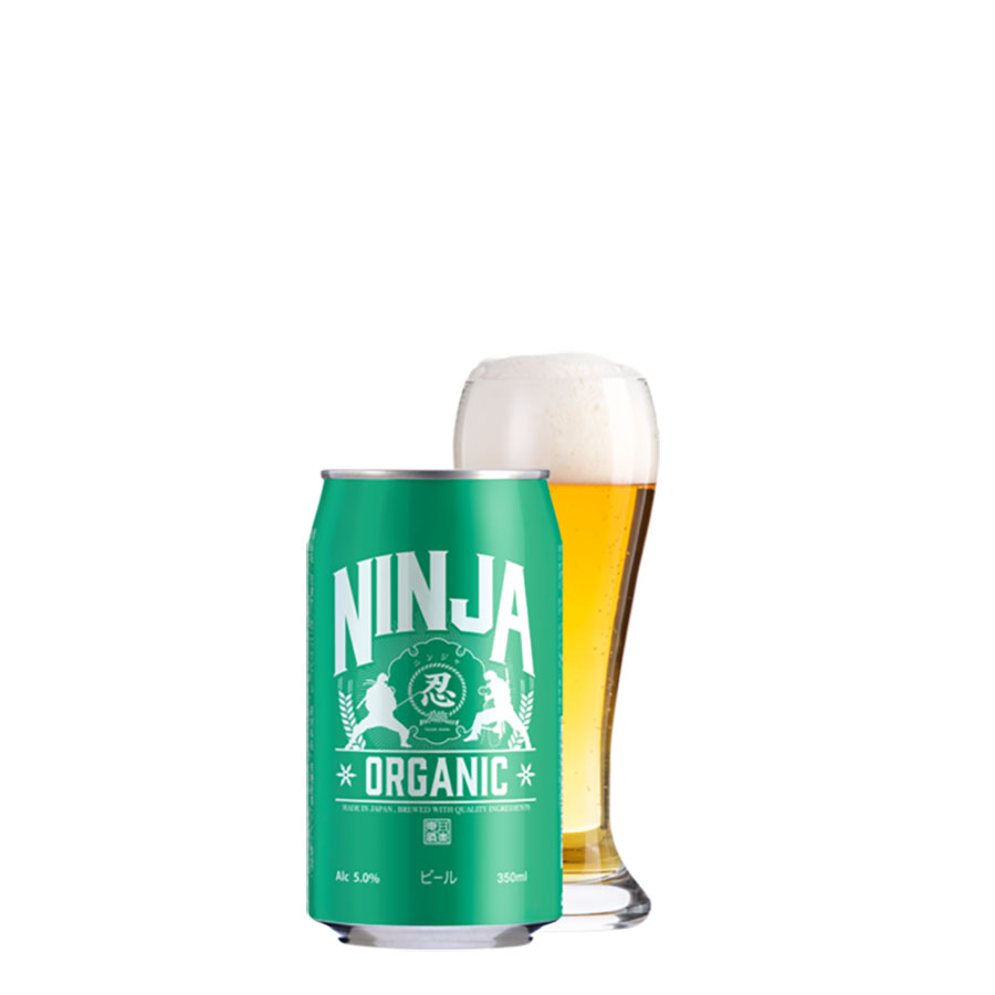 NINJA ORGANIC 忍者 ニンジャ オーガニック 5度 [缶] 350ml x 48本[2ケース販売] 送料無料(本州のみ) [NB 国産ビール 日本]