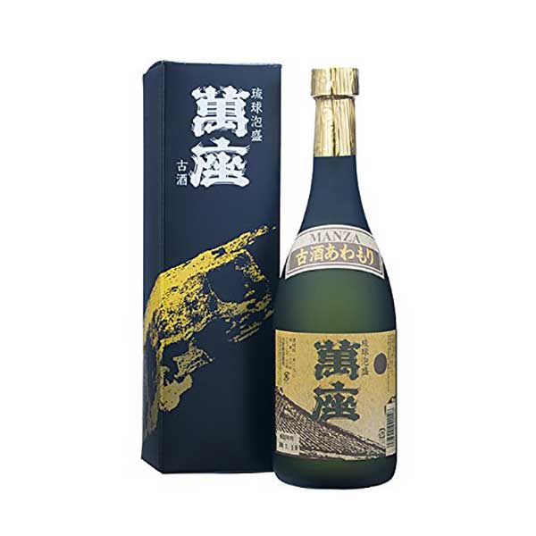 萬座 古酒ブラック 40度 720ml &times; 12本 [ケース販売][恩納酒造所 泡盛 焼酎 日本 沖縄]ギフト プレゼント 贈り物 お祝い 内祝い お返し 誕生日プレゼント 父の日 敬老の日｜リカータイム　店