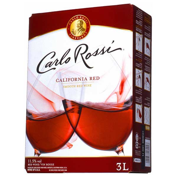 カルロ ロッシ レッド [BIB 箱ワイン] 3L 3000ml × 4本 [ケース販売] [サントリー アメリカ カリフォルニア ライトボディ 赤ワイン]ギフト プレゼント 贈り物 お祝い 内祝い お返し 誕生日プレゼント 父の日 敬老の日