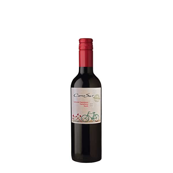 コノスル オーガニック カベルネ ソーヴィニヨン カルメネール シラー ハーフ 375ml × 24本[ケース販売] 送料無料(本州のみ) [スマイル チリ チリ 赤ワイン 辛口 フルボディ 615876]ギフト プレゼント 贈り物 お祝い 内祝い お返し 誕生日プレゼント 父の日 敬老の日