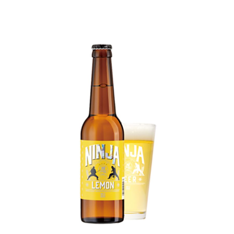 忍者 レモンビール 4度 [瓶] 330ml x 24本[ケース販売][NB 国産ビール 日本]｜リカータイム2号店　店
