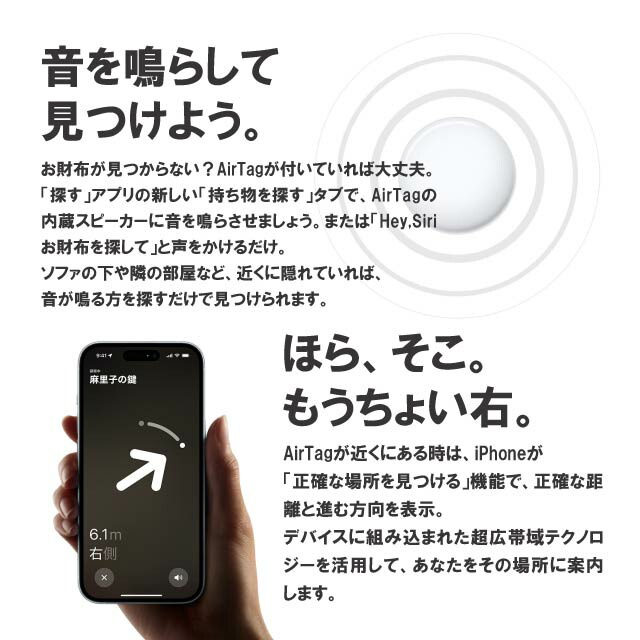 Apple AirTag 2個セット アップル エアタグ 本体 紛失防止