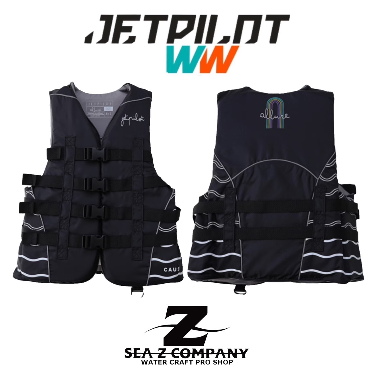 【新作!!】【送料無料】【JETPILOT】ジェットパイロット コーズ アリュール ナイロン ベスト JA24298　S/8・M/10 BLACK レディースナイロンベスト