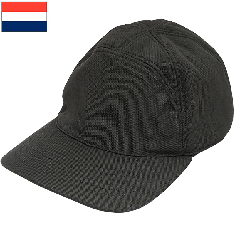 オランダ 耳あて付き キャップ ブラック デッドストック HC082NN 帽子 CAP ベースボールキャップ ワークキャップ 防寒 保温 メンズ レディース 秋 冬 カジュアル キャンプ アウトドア 未使用品