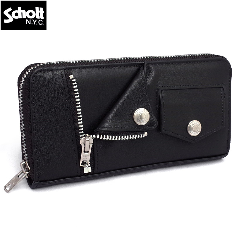 schott ショット　バイカーウォレット　チェーン　レザー　黒　財布 Schott N.Y.C ショット PERFECT WALLET パーフェクト ウォレット