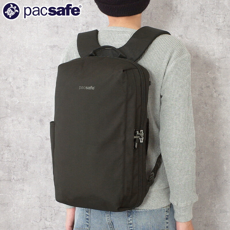 PACSAFE パックセーフ #12970392 V24 バックパック 鞄 カバン バッグ メンズ レディース 男性 女性 ユニセックス リュック 盗難防止機能 海外旅行 日帰り 1泊 アウトドア 通勤 通学 黒