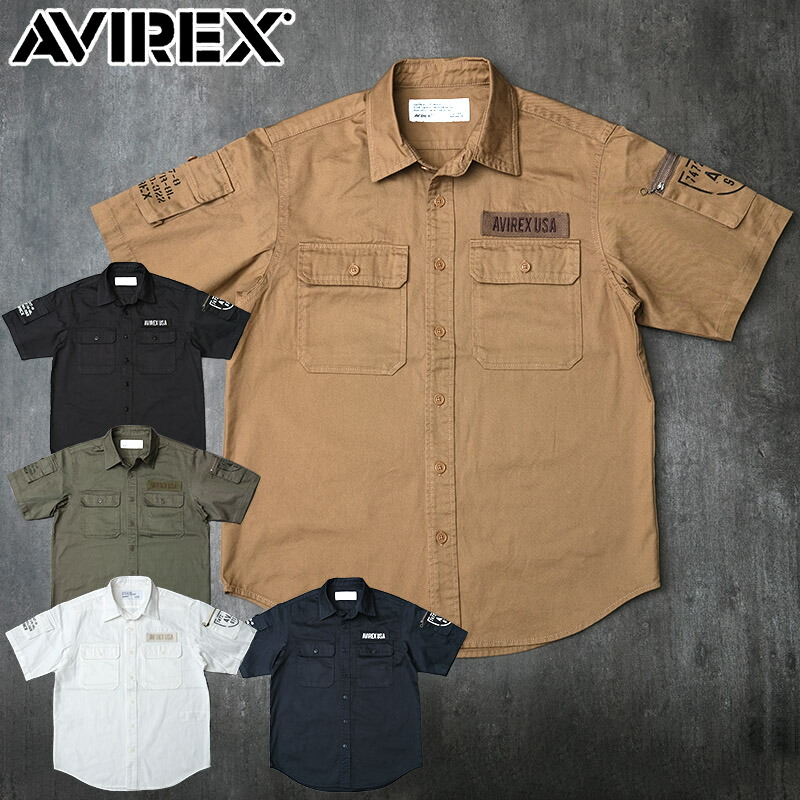 AVIREX アビレックス #7835923001 半袖 ベーシック ファティーグシャツ DAILYデイリーミリタリーシャツ メンズ 男性 トップス ミリシャツ ワークシャツコンバットトロピカルシャツ ジャングルファティーグ カジュアル アメカジ ハーフスリーブ 青 春 秋 冬