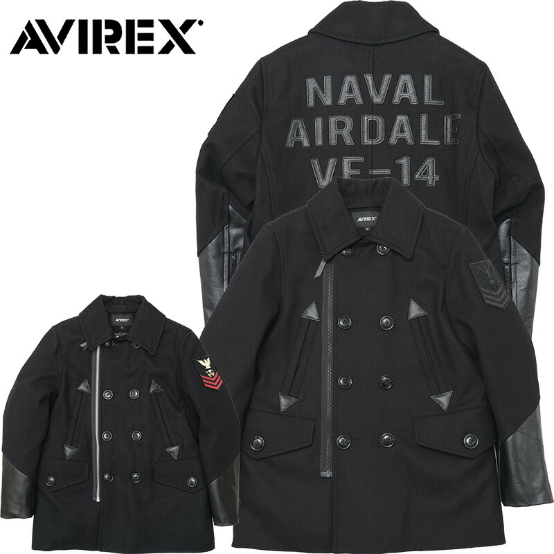 【美品】AVIREX ミリタリージャケット ブラック　Pコート　XL アウター 2308232000341.jpg